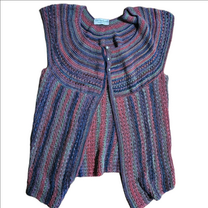 Colorful Striped Open Front Cardigan